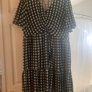 Ava + Viv Blue Check Gingham Dress